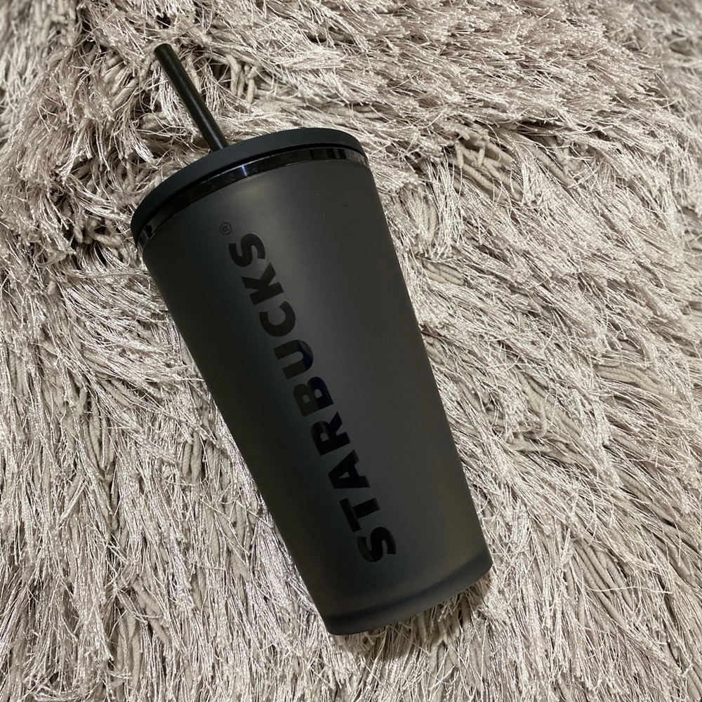 Starbucks RARE Matte Black Tumbler 16oz